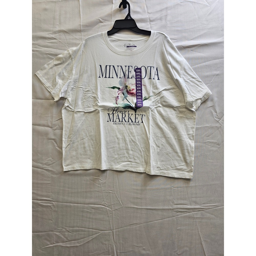 State of Mine Minnesota Flower Market Graphic Tee White XXL‎ 16470 Cotton Womens